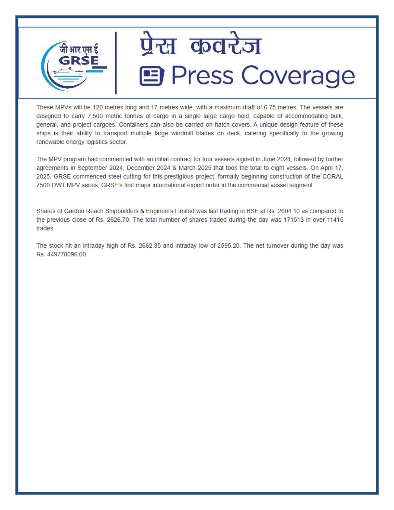 Press Coverage : 20 Sept 25: THE TELERAPH  